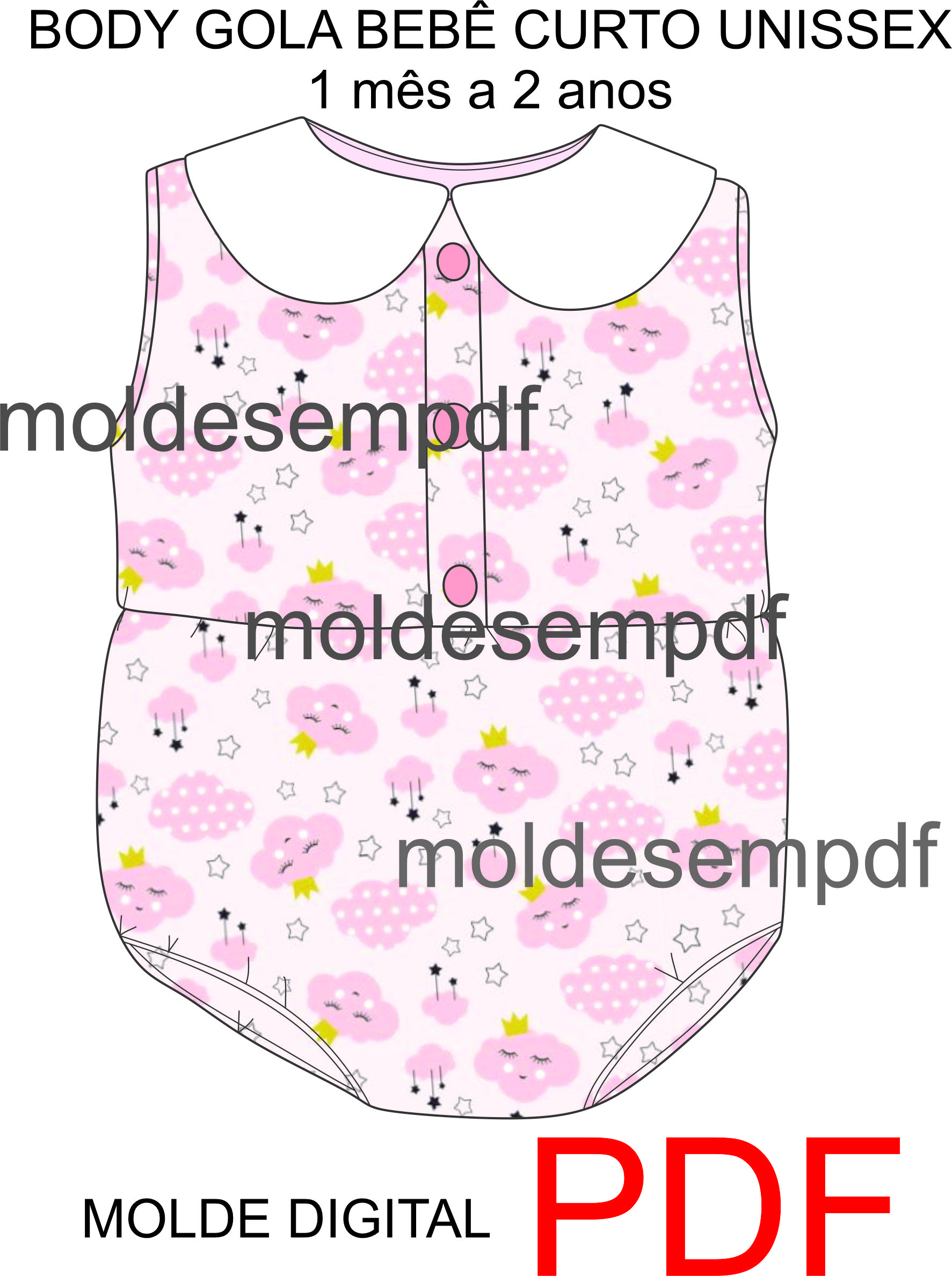 Roupa de boneca com molde para impressão